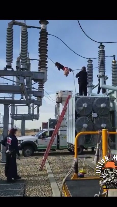 Woman Removed from High-Voltage Power Equipment