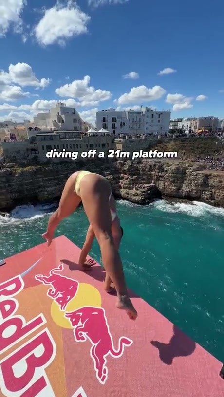 Diver Performs Handstand on High-Altitude Platform
