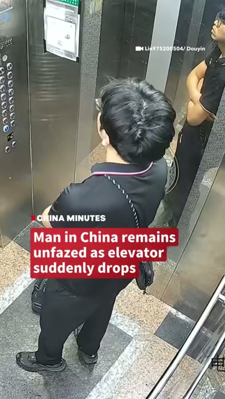Dude so chill he had to calm down the elevator.... - Video