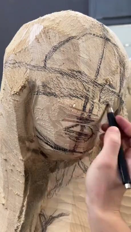 The Intricate Process of Hand-Carving a Wooden Sculpture