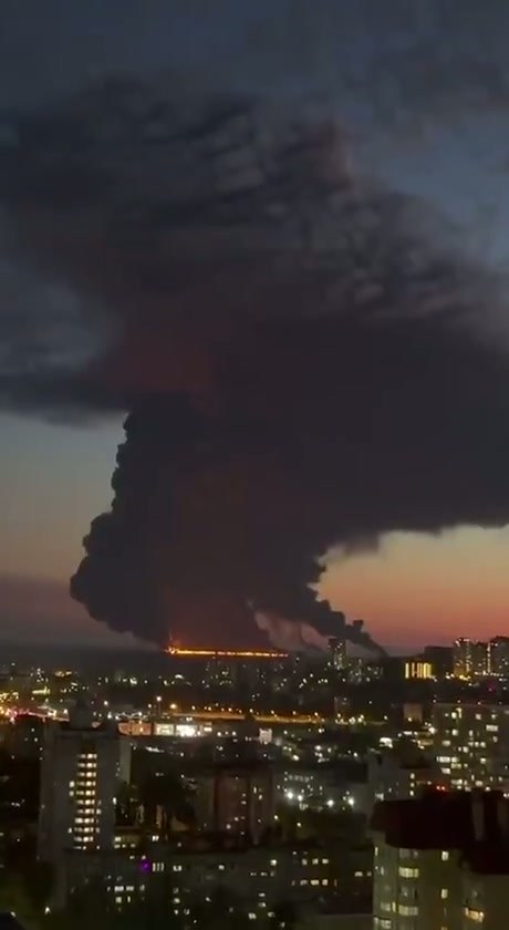 Large Fire Visible Near the Coast of Sochi