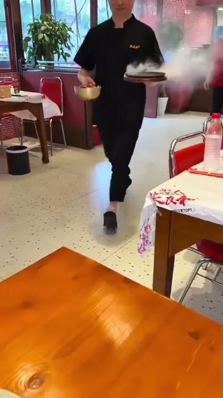 Restaurant Table Service Creates Massive Steam Cloud