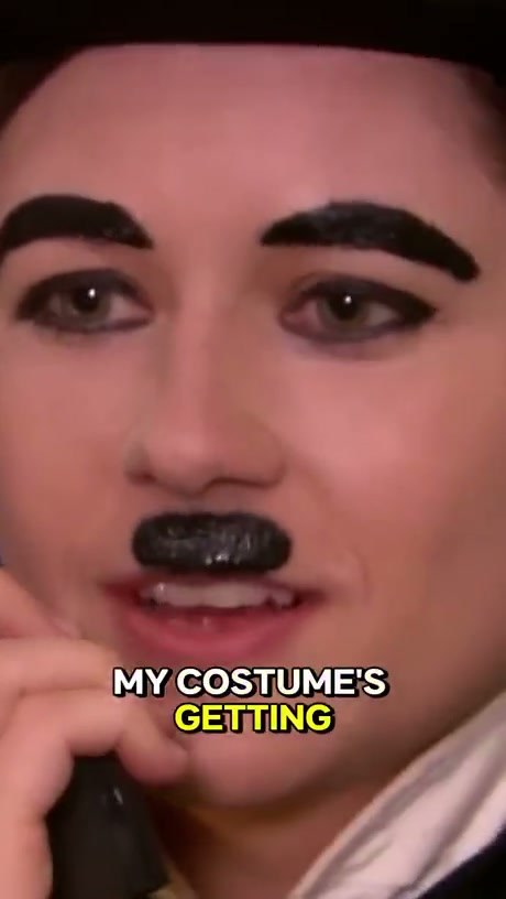 Pam Beesly Dresses as Charlie Chaplin for Office Charades