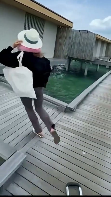 Traveler Makes a Dramatic Entrance into Luxury Suite