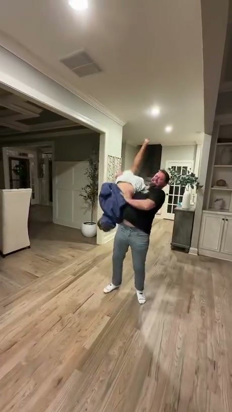 Living Room Wrestling Stunt Goes Wrong