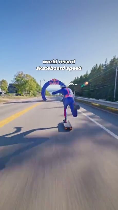 Skateboarder Hits High-Speed Record of 151.83 km/h